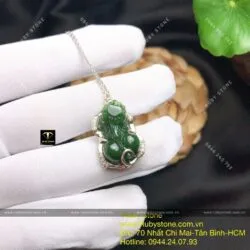 Mặt dây chuyền Tỳ hưu ngọc bích Canada, bạc 925