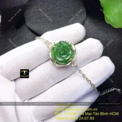 Lắc bạc hoa mẫu đơn ngọc bích Canada