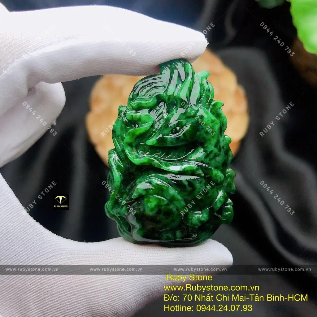 Hồ ly ngọc Cẩm thạch Sơn thủy Myanmar, KT 46mm Hồ ly ngọc Cẩm thạch Sơn thủy Myanmar, KT 46mm - Ảnh 5