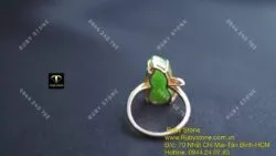 Nhẫn Hồ lô ngọc bích Canada, vàng 18k - Hình ảnh 5