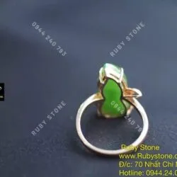 Nhẫn Hồ lô ngọc bích Canada, vàng 18k