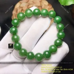 Vòng chuỗi tay ngọc bích Canada bông lý xanh 10 ly (chất thường) - Ảnh 4
