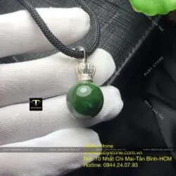 Mặt dây chuyền Trái châu Ngọc bích, bạc 925 - Hình ảnh 3