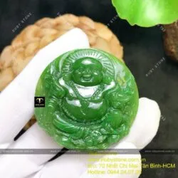 Phật Di Lặc ngọc bích xanh lý, KT 50mm - Ảnh 5