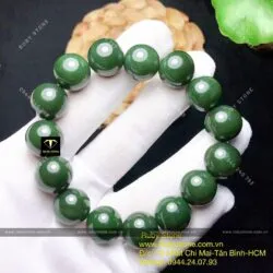 Vòng tay Ngọc bích Canada màu đậm 14 ly - Ảnh 3