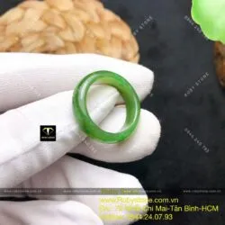 Nhẫn ngọc bích Canada bản tròn 6 ly xanh lý - Hình ảnh 4