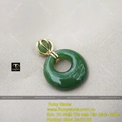 Mặt dây chuyền đồng điếu Ngọc bích, vàng 10k