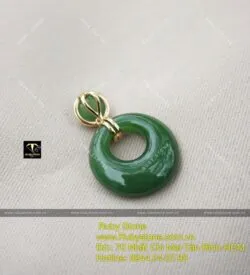 Mặt dây chuyền đồng điếu Ngọc bích, vàng 10k - Ảnh 3