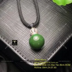 Mặt dây chuyền Trái châu Ngọc bích, bạc 925