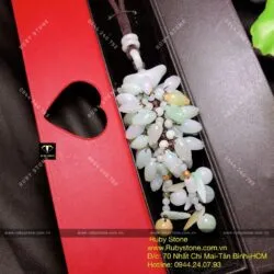 Móc treo ngọc Cẩm Thạch (Jadeite A), hoa mộc lan cao cấp - Hình ảnh 4