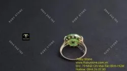 Nhẫn đồng điếu Ngọc bích Canada, vàng 18k - Hình ảnh 5
