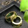 Nhẫn cặp ngọc bích Canada, vàng 18k