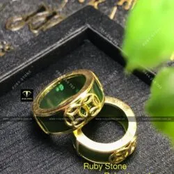 Nhẫn cặp ngọc bích Canada, vàng 18k