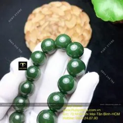Vòng tay Ngọc bích Canada màu đậm 14 ly - Ảnh 2