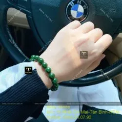 Vòng chuỗi Ngọc bích bông lý xanh đậm 10 ly - Ảnh 6