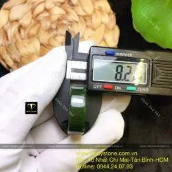 Nhẫn ngọc bích Canada xanh lý đậm, bản vuông 8 ly - Hình ảnh 5