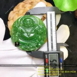 Phật Di Lặc ngọc bích xanh lý, KT 50mm - Ảnh 2