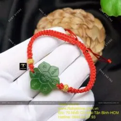 Vòng Mạn Đà La ngọc bích mix bi vàng 24k - Hình ảnh 5