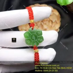 Vòng Mạn Đà La ngọc bích mix bi vàng 24k - Hình ảnh 8