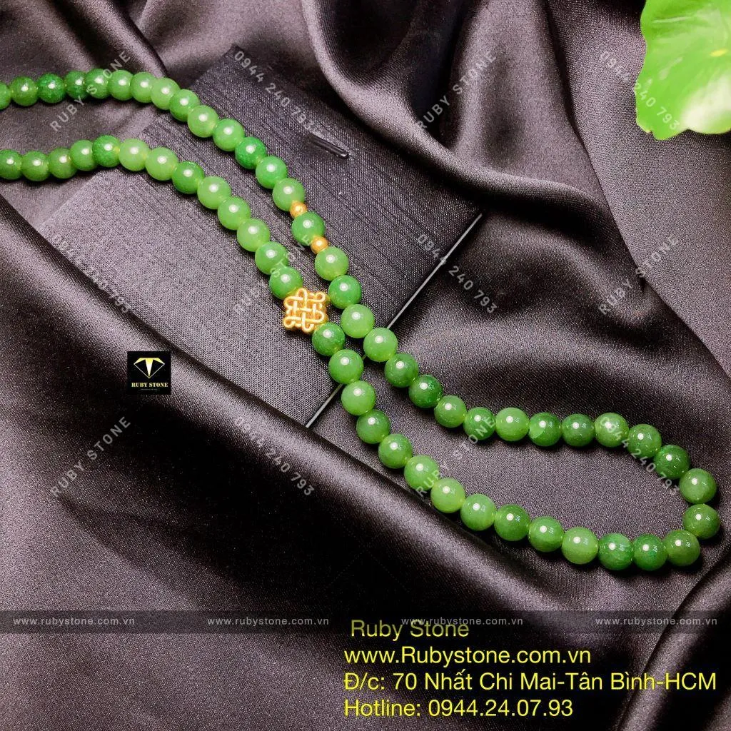 Vòng tay Ngọc bích Canada 8 ly, cuốn 3 mix charm vàng 24k Vòng tay Ngọc bích Canada 8 ly, cuốn 3 mix charm vàng 24k - Ảnh 4