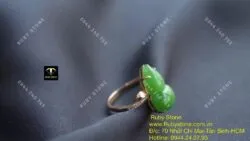 Nhẫn Hồ lô ngọc bích Canada, vàng 18k - Hình ảnh 3