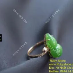 Nhẫn Hồ lô ngọc bích Canada, vàng 18k