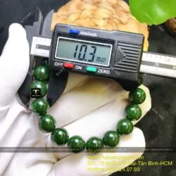 Vòng chuỗi ngọc bích Canada sẫm màu 10 ly - Ảnh 4