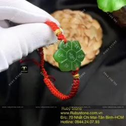 Vòng Mạn Đà La ngọc bích mix bi vàng 24k - Hình ảnh 7