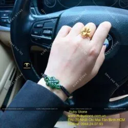 Vòng đồng tâm kết Ngọc bích tết dây đeo tay - Hình ảnh 6