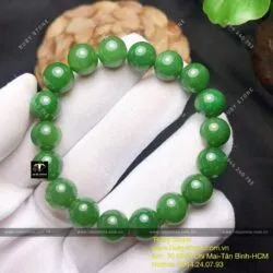 Vòng chuỗi tay ngọc bích Canada bông lý xanh 10 ly (chất thường) - Ảnh 6