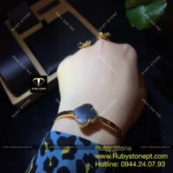 Lắc tay cỏ 4 cánh Ngọc bích đen, vàng 18k - Ảnh 6