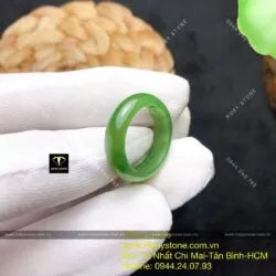 Nhẫn ngọc bích Canada bản tròn 6 ly xanh lý - Hình ảnh 5