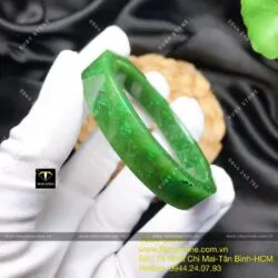 Vòng ngọc bích Canada xanh lá, bản vuông 10mm - Hình ảnh 6