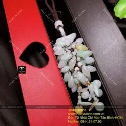 Móc treo ngọc Cẩm Thạch (Jadeite A), hoa mộc lan cao cấp - Hình ảnh 2