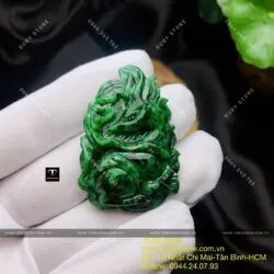 Hồ ly ngọc Cẩm thạch Sơn thủy Myanmar, KT 46mm Hồ ly ngọc Cẩm thạch Sơn thủy Myanmar, KT 46mm