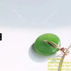 Mặt dây chuyền đồng điếu Ngọc bích, móc vàng 10k