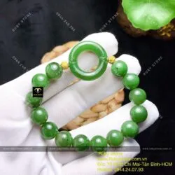 Vòng chuỗi Ngọc bích mix Đồng điếu cách điệu - Hình ảnh 5