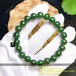 Vòng chuỗi ngọc bích Canada xanh lý đậm 8 ly - Hình ảnh 4