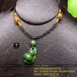 Hồ lô ngọc bích Canada chạm khắc 3D, KT 22mm