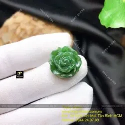 Mặt hoa mẫu đơn ngọc bích tạc tinh xảo