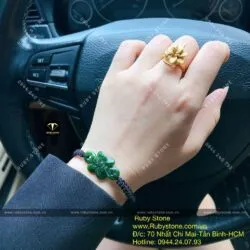 Vòng đồng tâm kết Ngọc bích tết dây đeo tay - Hình ảnh 4