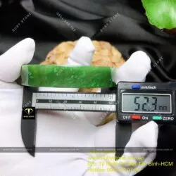 Bộ sản phẩm vòng bản vuông 12mm Ngọc bích xanh lý và nhẫn tròn 6mm - Hình ảnh 5