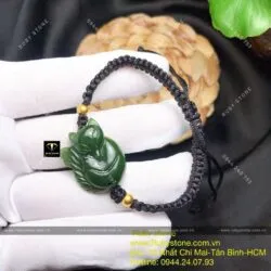 Vòng tay Hồ ly ngọc bích Canada, mix bi vàng 24k - Ảnh 5