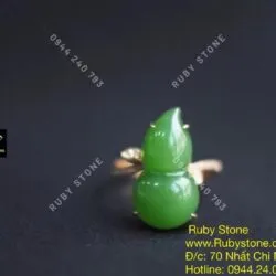 Nhẫn Hồ lô ngọc bích Canada, vàng 18k