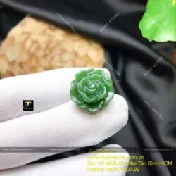 Mặt hoa mẫu đơn ngọc bích tạc tinh xảo - Ảnh 6