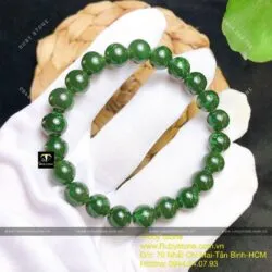 Vòng chuỗi ngọc bích Canada xanh lý đậm 8 ly - Hình ảnh 3