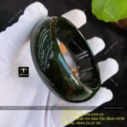 Vòng bản liền ngọc Cẩm thạch xanh đen, bản 20mm