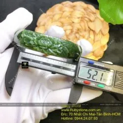 Vòng ngọc bích Canada chạm khắc hoa mẫu đơn - Hình ảnh 2