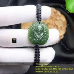 Vòng tay Hồ ly ngọc bích tết dây đen