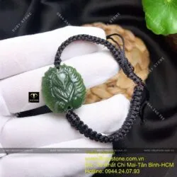 Vòng tay Hồ ly ngọc bích tết dây đen - Ảnh 3